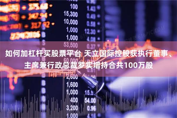 如何加杠杆买股票平台 天立国际控股获执行董事、主席兼行政总裁罗实增持合共100万股